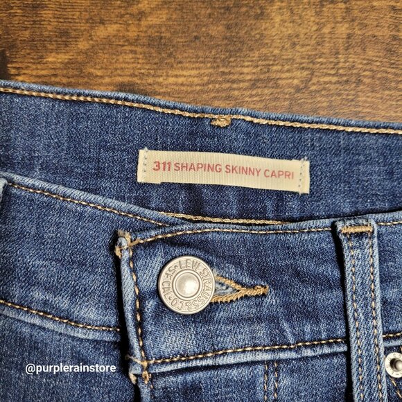 Levi's Jeans Size 31 Skinny Capri 311 Shaping Tummy Control Medium Dark Wash - Picture 4 of 14